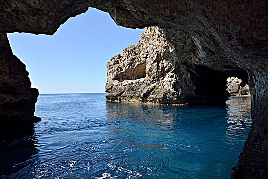 风景,海洋,洞穴,岛屿,意大利,欧洲
