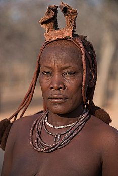 辛巴族妇女,头像,考科韦尔德,纳米比亚,非洲