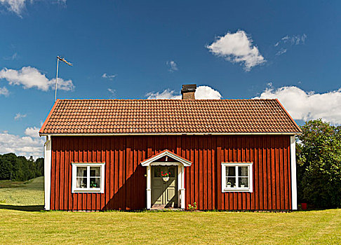 房子,涂绘,红色,史马兰,瑞典,欧洲