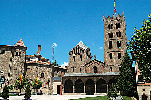 罗马式艺术风格,圣玛丽亚修道院,计算,纪念建筑,加泰罗尼亚,西班牙