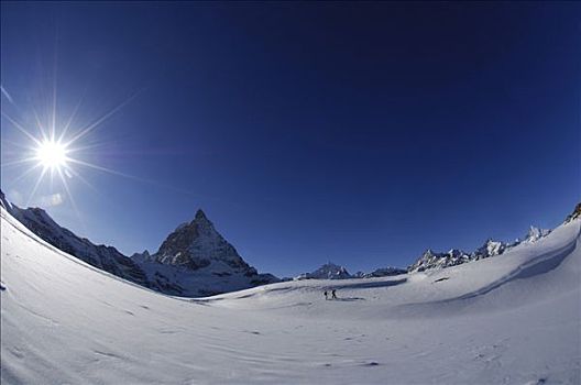 滑雪区,正面,山峦,马塔角,策马特峰,瓦莱,沃利斯,瑞士,欧洲
