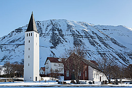 冰岛,俯视,城镇,建筑,墓地,年轻,画廊