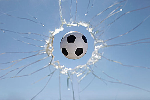 足球,撞击,窗户