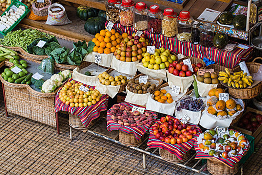 新鲜,外来水果,市场,丰沙尔,马德拉岛,葡萄牙