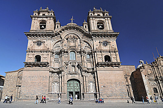 秘鲁,库斯科市,广场,阿玛斯,耶稣,教堂