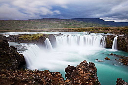 神灵瀑布,瀑布,河,北方,冰岛,欧洲