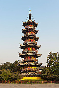 钟楼,龙华,塔,龙华寺,上海,中国,亚洲