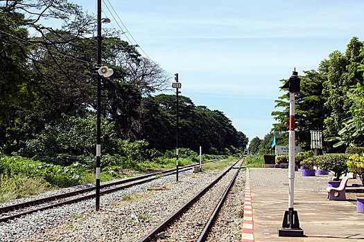 火车站,泰国,运输,铁路