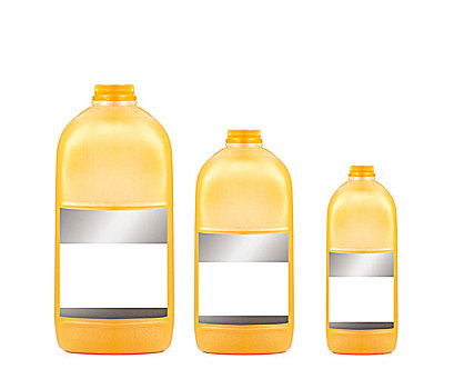 三个,橙汁,瓶子,隔绝,白色背景,背景