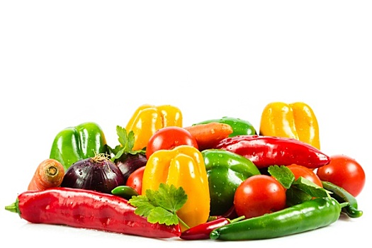 新鲜,蔬菜,隔绝,白色背景,背景,健康饮食,季节,有机,生菜
