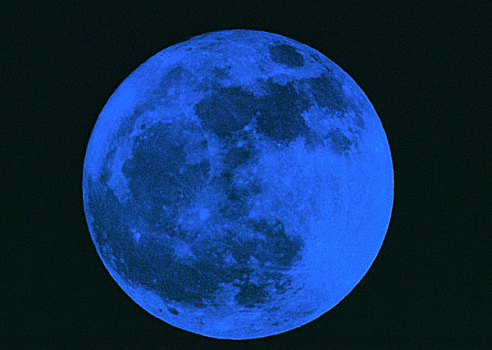 月亮,蓝色调,特写