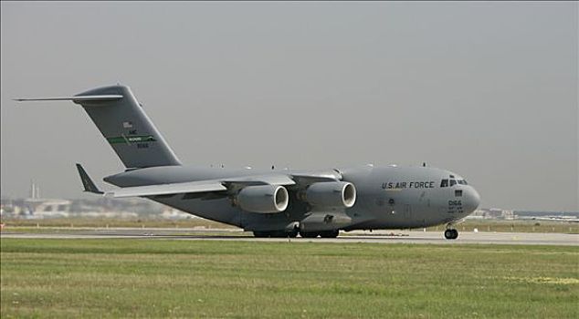 波音,c-17,美国,空军,起飞,法兰克福,机场,黑森州,德国,欧洲