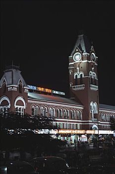 建筑,火车站,钦奈,中心,泰米尔纳德邦,印度