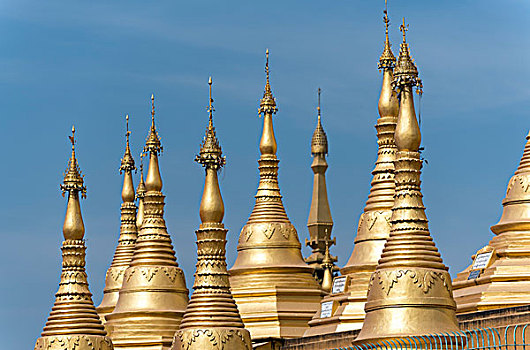 金色,佛塔,塔,佛,庙宇,巴格,缅甸,亚洲