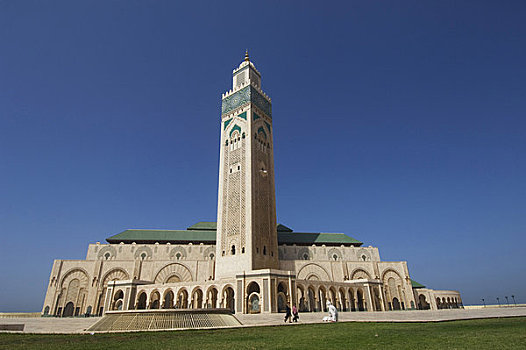 摩洛哥,卡萨布兰卡,哈桑二世清真寺,尖塔