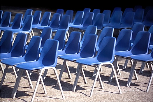 蓝色,椅子,排列