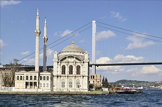 清真寺,桥,伊斯坦布尔,土耳其