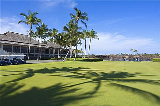 夏威夷,夏威夷大岛,柯哈拉海岸,毛纳拉尼,胜地,高尔夫球场