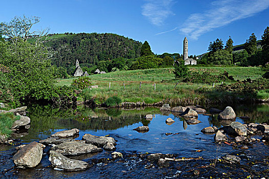 爱尔兰,威克洛郡,格兰达洛,河,场所,6世纪