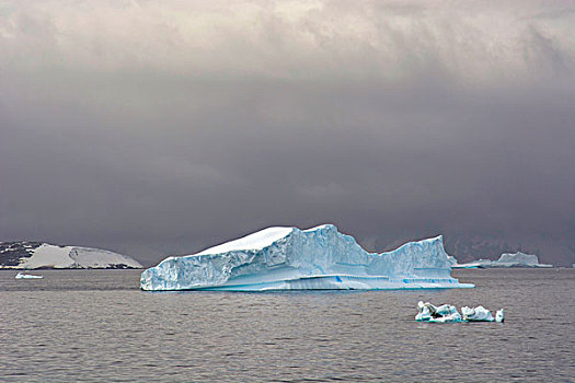 南极,海峡,冰山