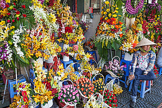 越南,胡志明市,清新,花,货摊