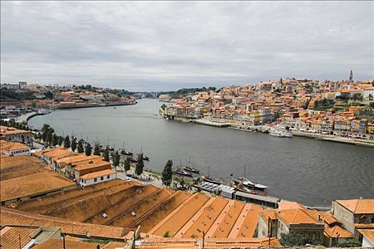 屋顶,河,波尔图,葡萄牙,欧洲