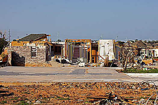 龙卷风,损坏,住宅,邻近,居民区,俄克拉荷马,美国