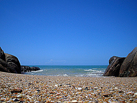 隔绝,岩石,海滩