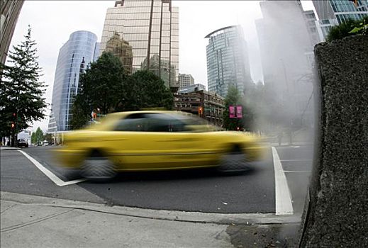 黄色出租车,快速,温哥华,不列颠哥伦比亚省,加拿大