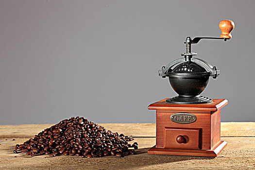 人工,咖啡研磨机,咖啡豆,桌上
