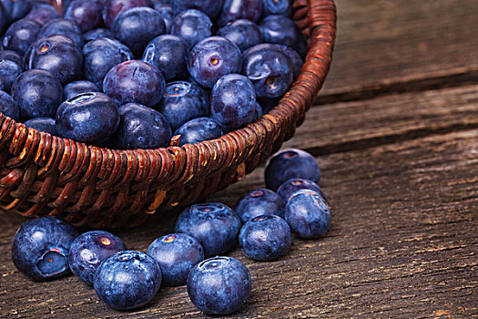 新鲜,蓝莓,老,木头