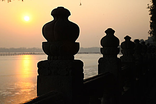 颐和园,石墩,特写,中国,北京,全景,风景,地标,传统