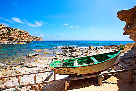 福门特拉岛,巴利阿里群岛,西班牙,旧式,船