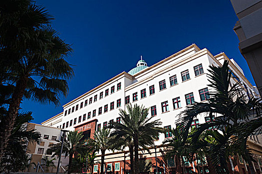 美国,佛罗里达,西棕榈滩,市政厅,建筑