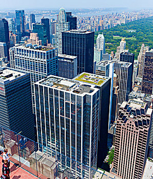 洛克菲勒中心顶层观景台俯视纽约