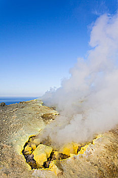 喷气孔,奶奶,火山,埃奥利群岛,意大利