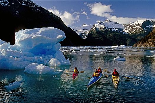 海上皮划艇,东南阿拉斯加,夏天,景色