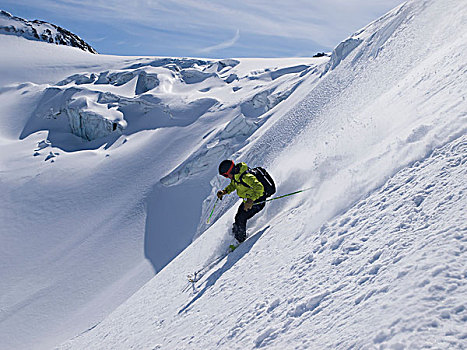 滑雪,山,瑞士