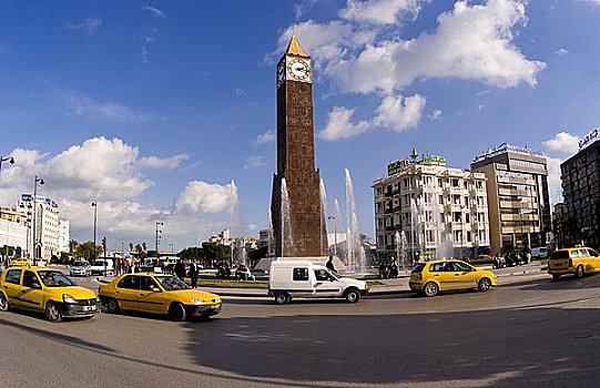 钟楼,道路,突尼斯,非洲