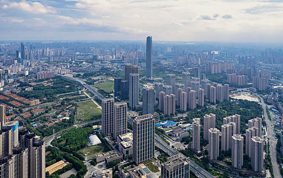 武汉中心大厦周边城市航拍