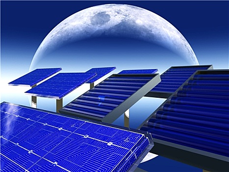 太阳能电池板,月亮