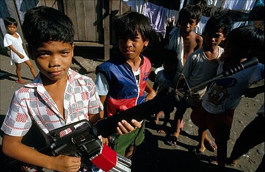 菲律宾,棉兰老岛,孩子,民兵