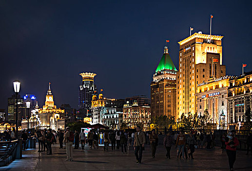 上海外滩中国工商银行大厦夜色