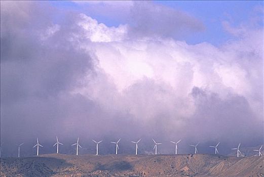 风轮机,云,加利福尼亚,美国