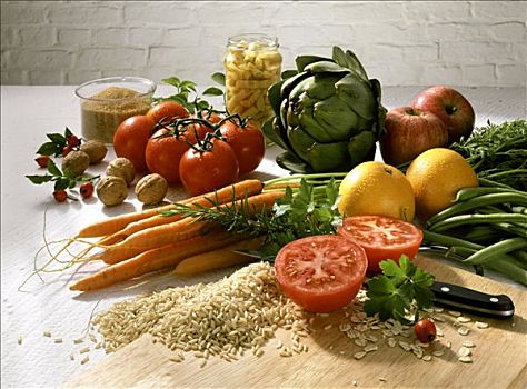 静物,蔬菜,橘子,稻米,坚果,生塘