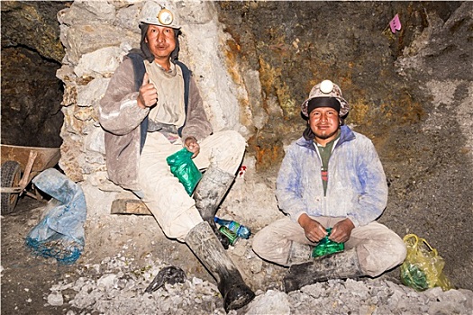 银,矿工,放松,波托西地区,玻利维亚