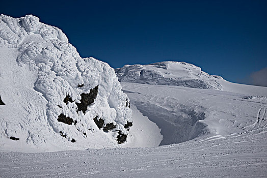 风景,积雪,山峰,蓝天,惠斯勒,不列颠哥伦比亚省,加拿大