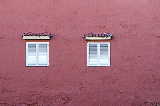 特色,加那利群岛,墙壁,两个,窗户