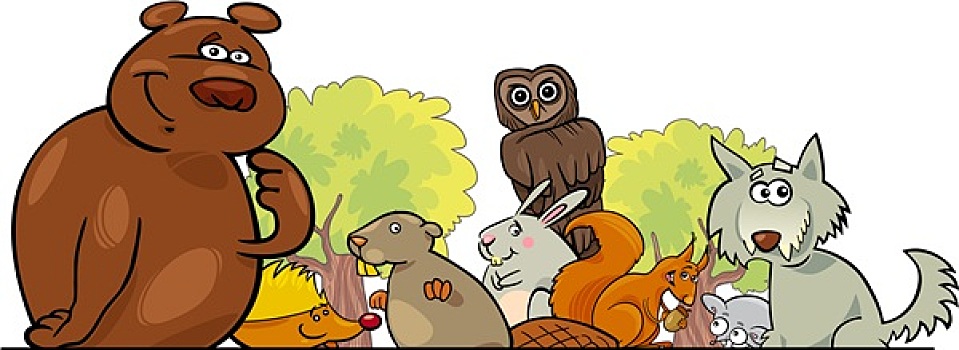 卡通,森林动物,设计