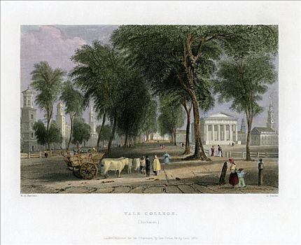 耶鲁,大学,纽黑文,康涅狄格,美国,1838年,艺术家,沙